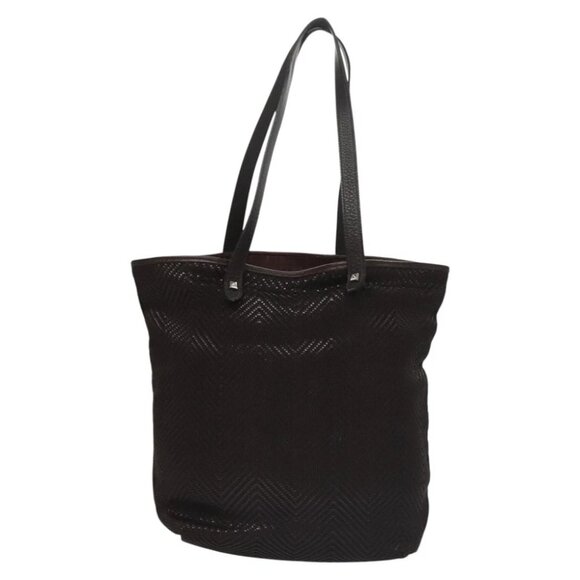 HERMES Kaba Chennai MM Hand Bag Canvas Leather Brown Silver Auth bs21951 - Picture 14 of 16